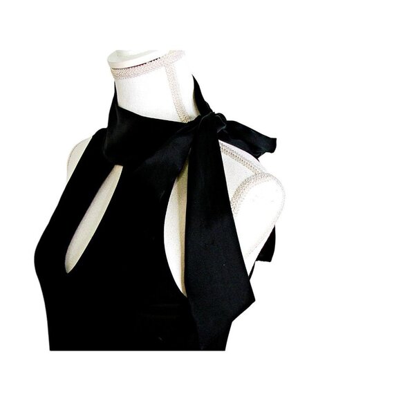 White House Black Market WHBM Key Hole Side Shoulder Tie Sleeveless Top Black Sm - Picture 3 of 12